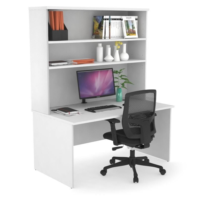 Uniform Panel Office Desk with Open Hutch [1200W x 750H x 700D]